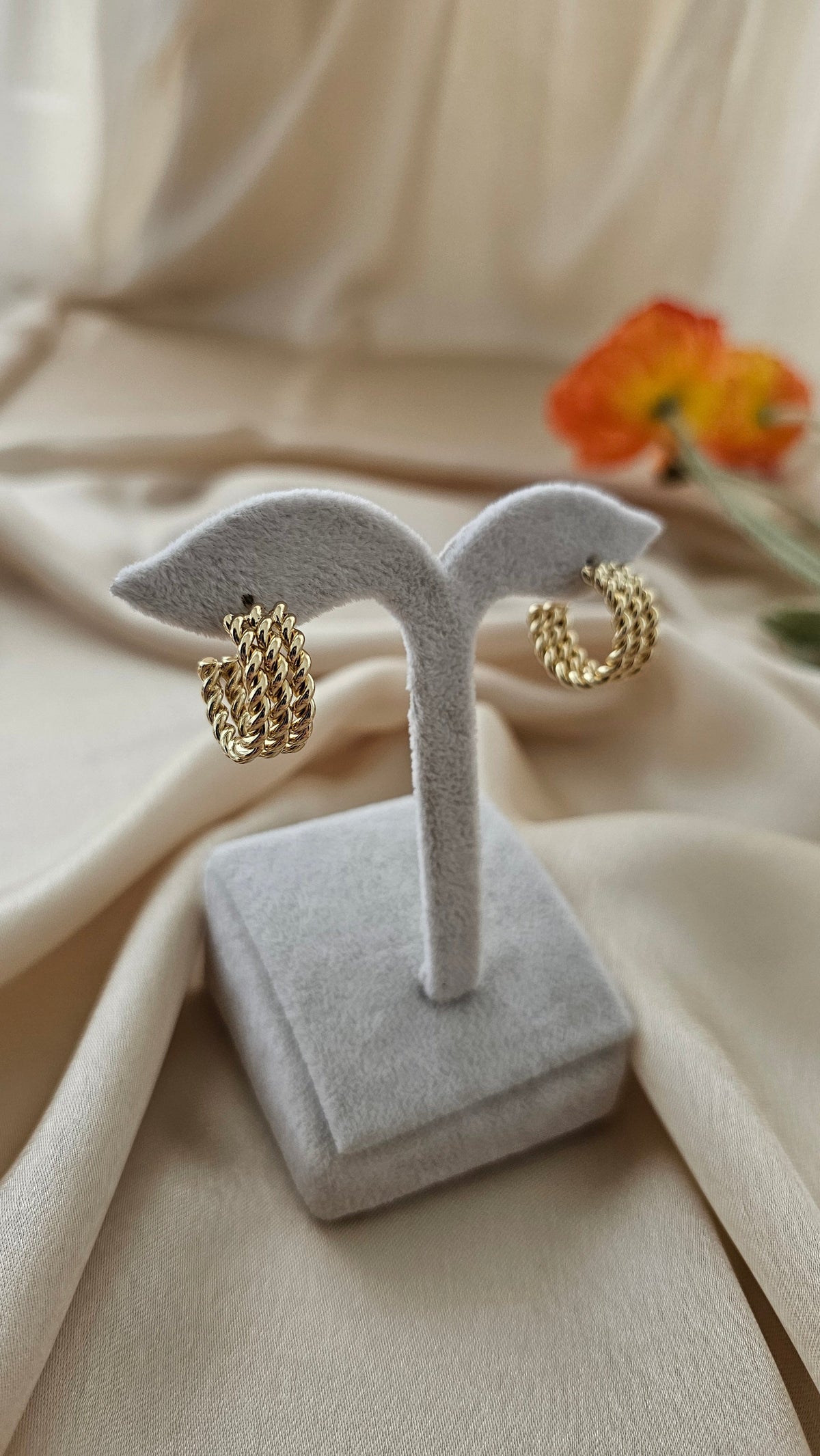 Triple Rope Hoop Earrings