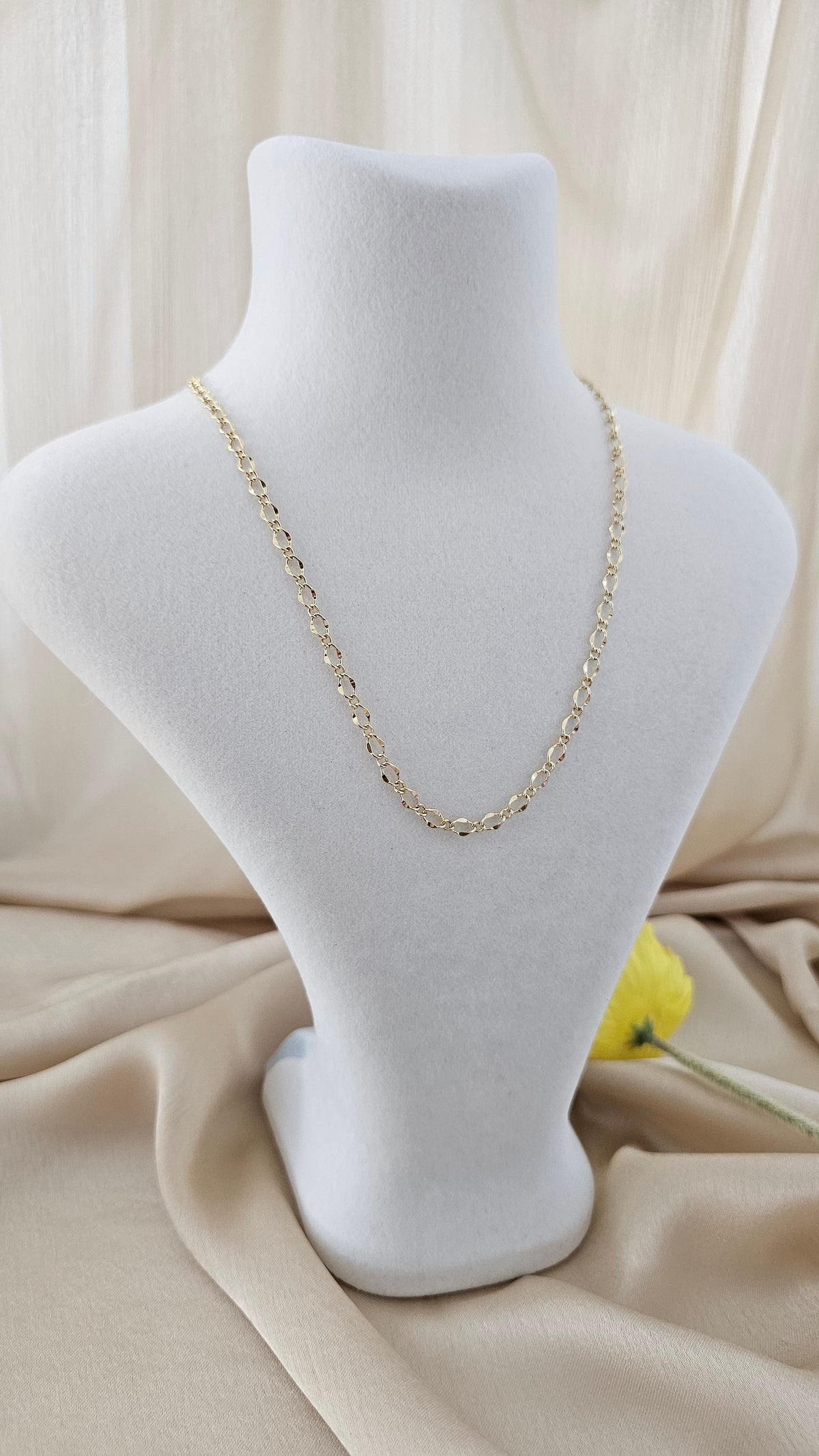 Sunray-Textured Link Chain Necklace