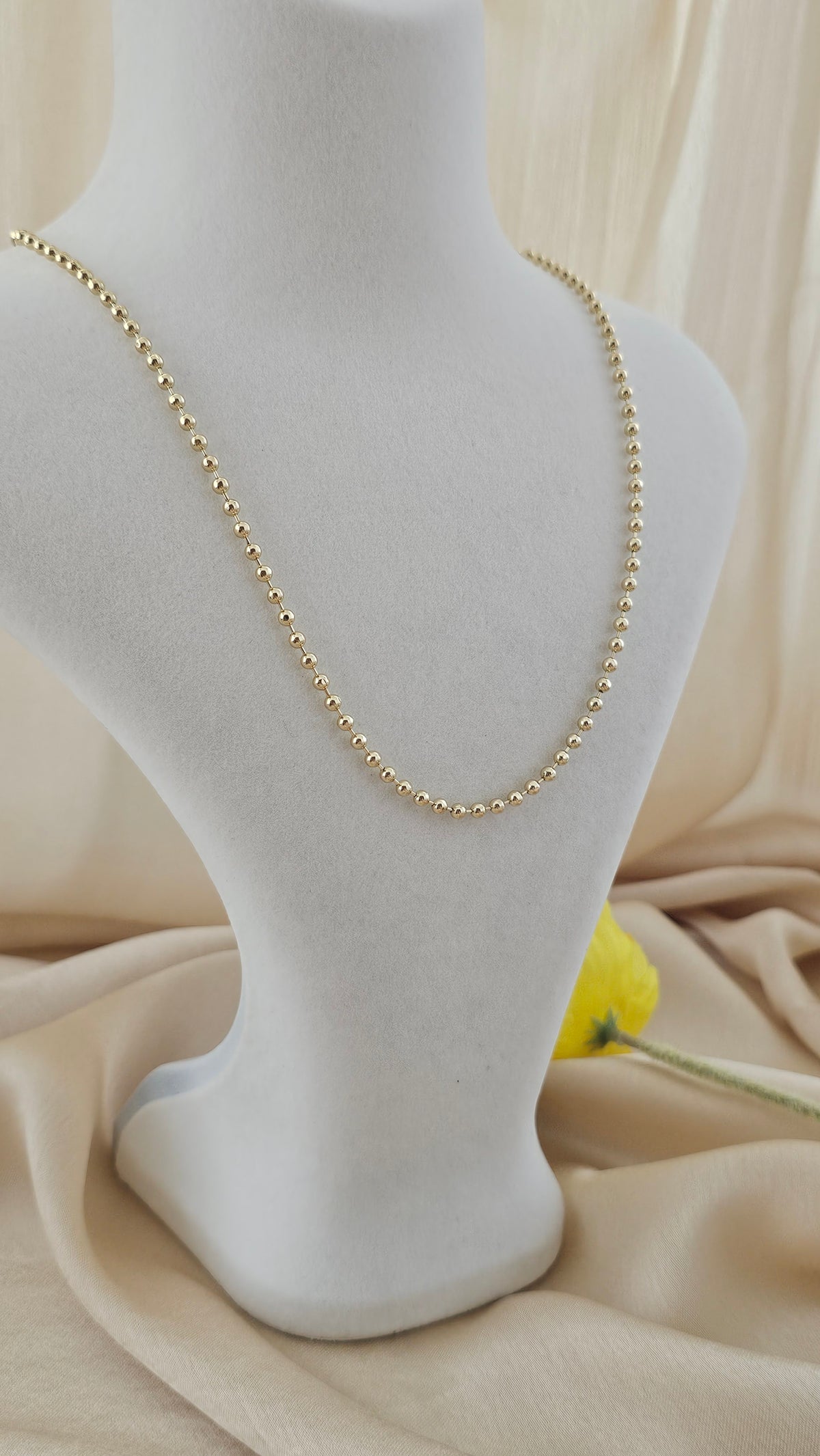 Gold-Toned Ball Chain Necklace